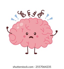 human brain suffering depression icon isolated