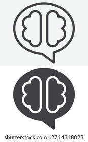 Conjunto de iconos de estilo diferente de símbolo de cerebro humano. Línea, contorno y signo de Vector sólido, símbolo. Icono de Vector de trazo editable para el ícono de equilibrio cerebral.