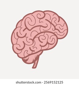 Human Brain Symbol and Icon colorful vector illustration.