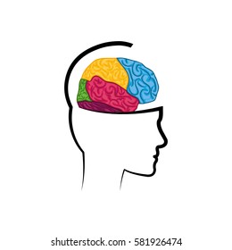 Human brain symbol icon vector illustration graphic design