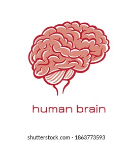 Símbolo del cerebro humano. Ilustración vectorial.