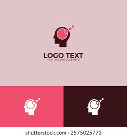 human brain tech logo design template