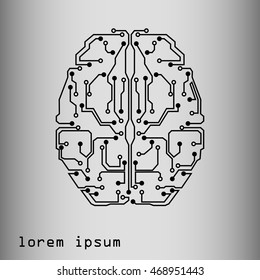 human brain in technological style