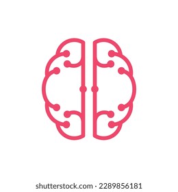 Human brain technology line simplicity logo