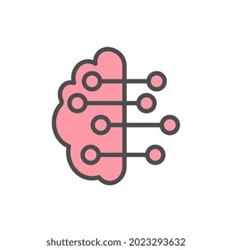 Human brain technology vector logo