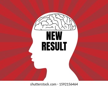 Human Brain The Text New Result. Improvement Concept. Success And Personal Development Concept. With Sunshine Background.