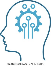 Human Brain Thinking sign, Human brain in head icon, Ai Intelligence with Brain Symbol, Digital Circuit Board, circuit board, semiconductor path, AI technology with Path, Artificial Intelligence