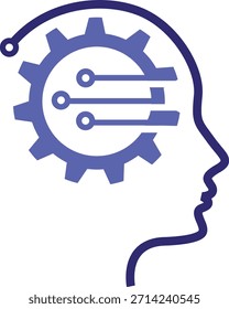 Human Brain Thinking sign, Human brain in head icon, Ai Intelligence with Brain Symbol, Digital Circuit Board, circuit board, semiconductor path, AI technology with Path, Artificial Intelligence