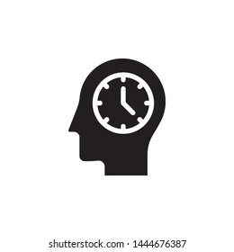 human, brain, time icon. Simple glyph, flat vector of Mind process icons for UI and UX, website or mobile application