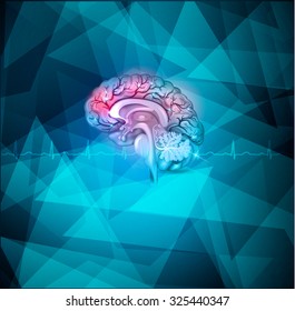 Human brain treatment abstract light blue background