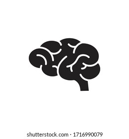 Human brain vector icon illustration, isolated on white background, 