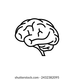Human brain vector icon illustration isolated on white background