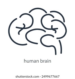 Icono de Vector cerebral humano. Ilustración vectorial