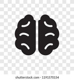 Human Brain vector icon isolated on transparent background, Human Brain transparency logo concept
