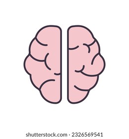 Human Brain Vector Icon. Isolated on the White Background. Editable EPS file. Vector illustration