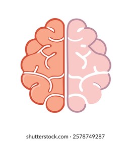 Human brain vector icon isolated on white background for your web and mobile app design