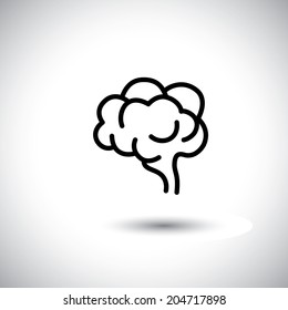 human brain vector icon on white background