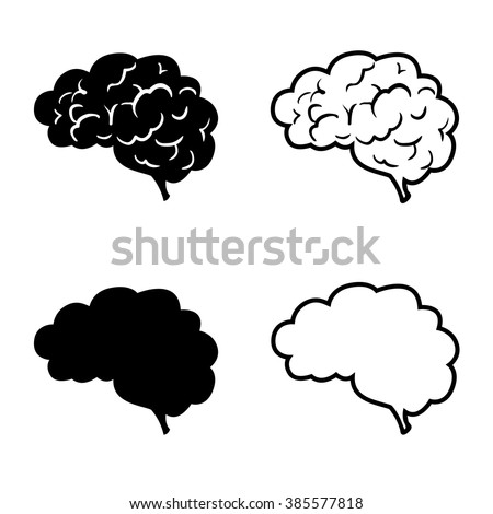 Human Brain Vector Icon Set Line Stock Vector (Royalty Free) 385577818