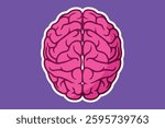 Human brain vector illustration icon top view