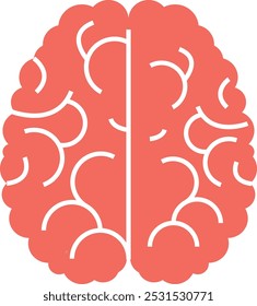 Ilustração do vetor cerebral humano sobre fundo branco. Red Brain Vintage linha arte Ilustração para usar como logotipo, ícone, sinal, símbolo e muito mais.