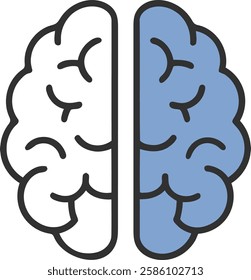 Human Brain Vector Illustration On White Background