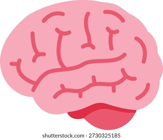 Ilustración vectorial Cerebral Humana Icono de Concepto de Anatomía Rosa para Psicología Ciencia y Salud Mental	
