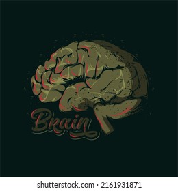 Ilustración, conocimiento y conceptos de la línea de vector del cerebro humano, crecimiento, ilustración del vector de la ciencia