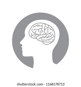 human brain, vector logo icon