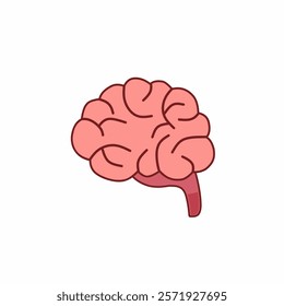 human brain vector on white background and editable 