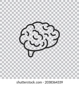 Human brain. Vector outline icon with editable strokes isolated on transparent background.
