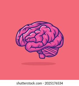 ilustración del vector del cerebro humano, diseño aislado del cerebro humano