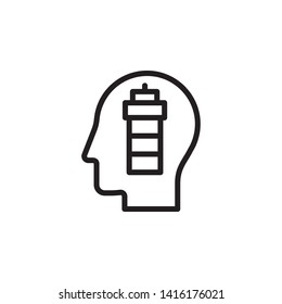 human, brain, vision icon. Simple thin line, outline vector of Mind process icons for UI and UX, website or mobile application