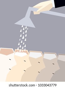 Human brain washing concept vertical background