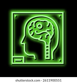 human brain x-ray neon light sign vector. human brain x-ray illustration
