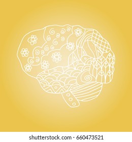 Human brain zentangle