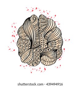 Human Brain. Zentangle style.