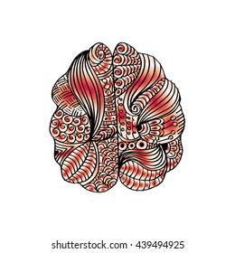 Human Brain. Zentangle style.