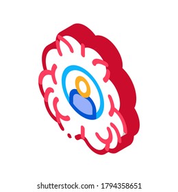 vector de icono de lluvia de ideas humana. señal isométrica de lluvia de ideas humana. ilustración de símbolo aislado de color