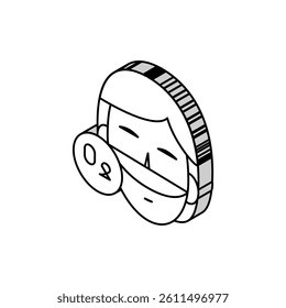 human breath oxygen tool isometric icon vector. human breath oxygen tool sign. isolated symbol illustration