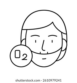 human breath oxygen tool line icon vector. human breath oxygen tool sign. isolated contour symbol black illustration