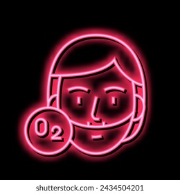 herramienta de oxígeno de aliento humano vector de signo de luz de neón. ilustración de herramienta de oxígeno de aliento humano