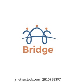 Human bridge community vector logo design