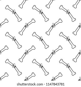 Human Broken Bone, Bone Fracture Seamless Pattern Vector Art Illustration