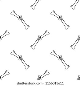 Human Broken Bone, Bone Fracture Seamless Pattern Vector Art Illustration