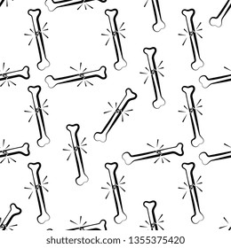 Human Broken Bone Icon Seamless Pattern Vector Art Illustration