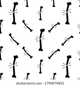 Human Broken Bone Icon Seamless Pattern Vector Art Illustration