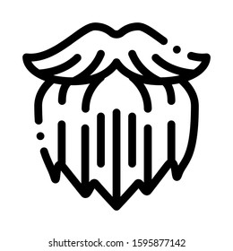 Human Brutal Bushy Beard Icon Vector. Outline Human Brutal Bushy Beard Sign. Isolated Contour Symbol Illustration