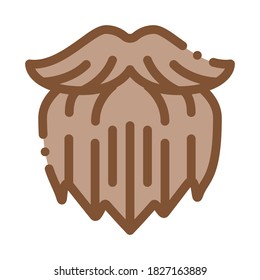 Human Brutal Bushy Beard Icon Vector. Outline Human Brutal Bushy Beard Sign. Isolated Contour Symbol Illustration