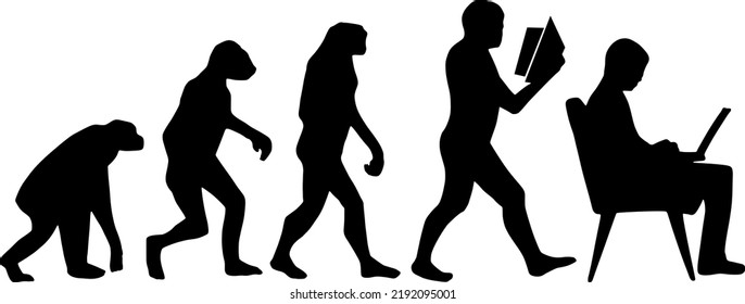 Human – business evolution. Abstract vector illustration