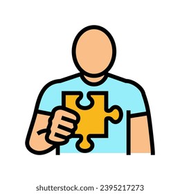 human business puzzle color icon vector. human business puzzle sign. isolated symbol illustration